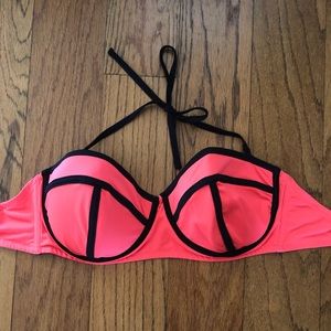 ASOS neon pink coral bikini top